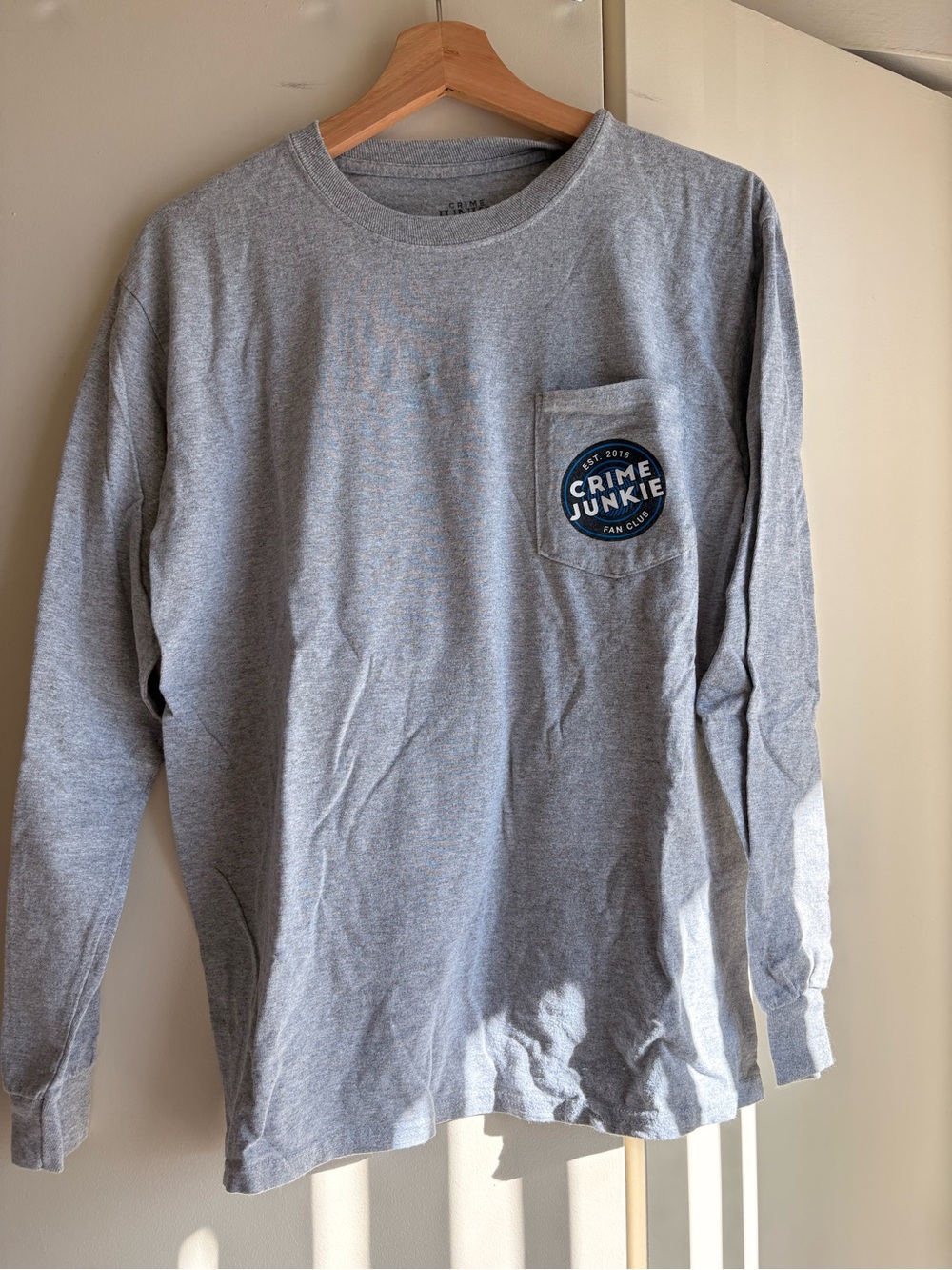 Crime Junkie Fan Club Kids Long-Sleeve Tee - Gray/Blue - Picture 3 of 3
